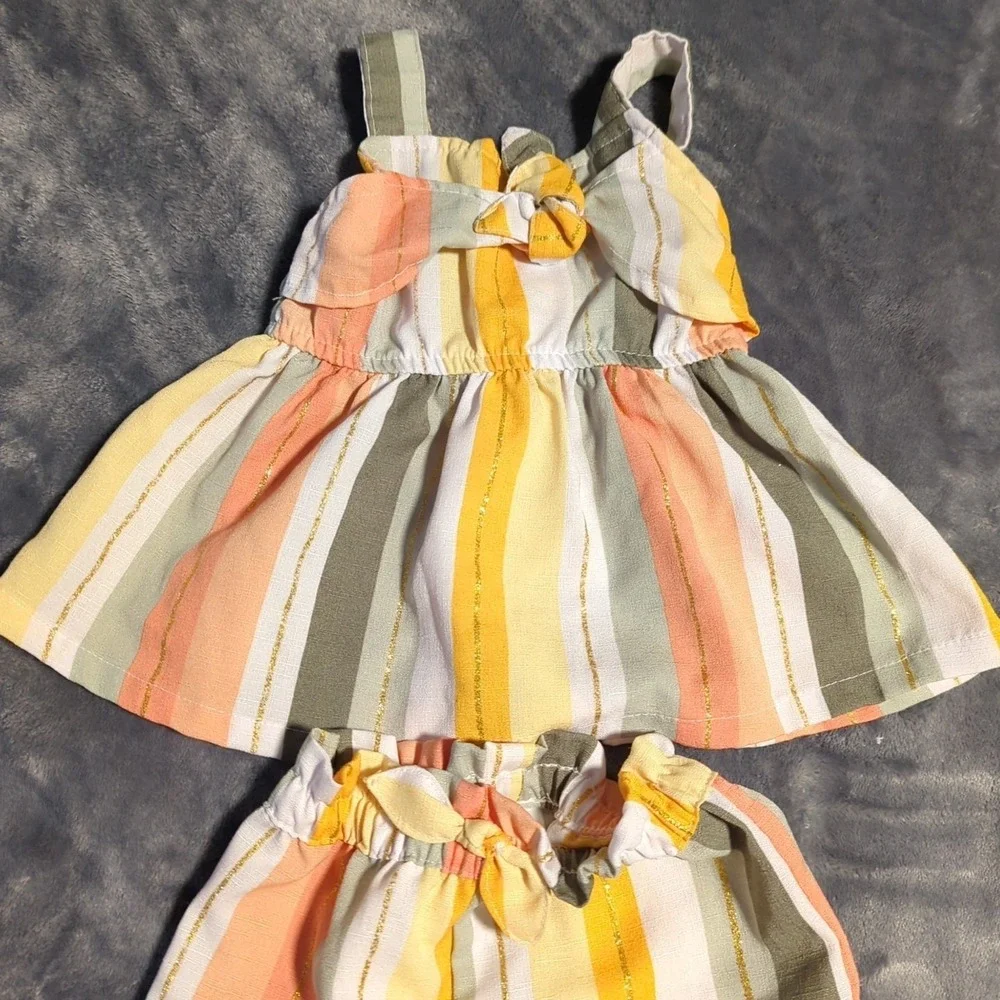 Girls 12 Months Clothing Lot – 3 Dresses 1 Short Set Spring/Summer